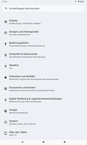 Scrollen Sie und wählen Sie Sicherheit & Datenschutz