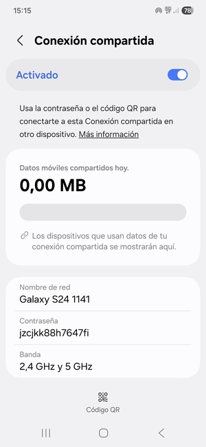 El teléfono ha sido configurado para su uso como módem