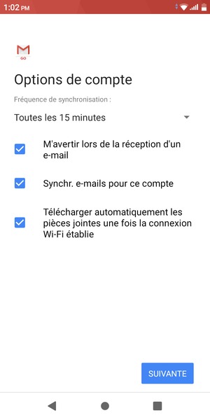 Sélectionnez SUIVANTE