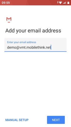 Enter your Email address and select NEXT