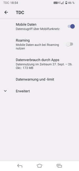 Wählen Sie Erweitert