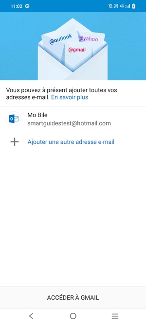 Sélectionnez ACCÉDER À GMAIL
