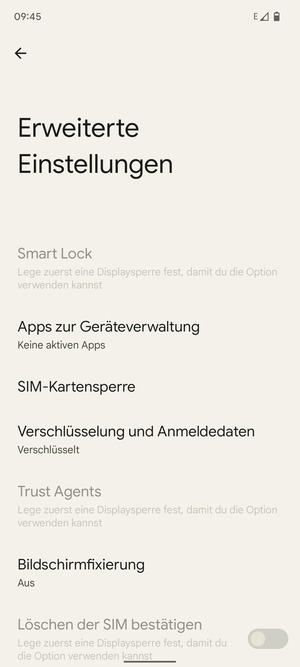 Wählen Sie SIM-Kartensperre