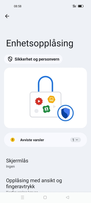 Velg Skjermlås