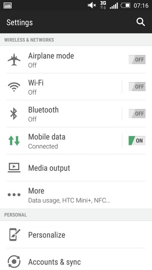 Select Mobile data