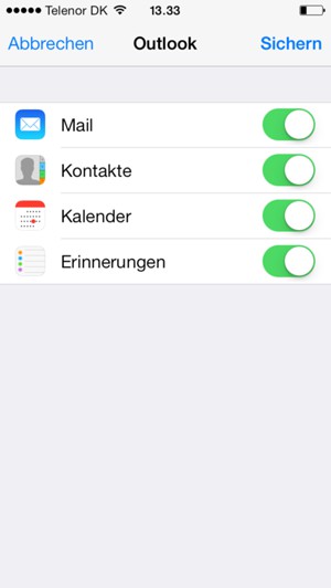 Wählen Sie Sichern