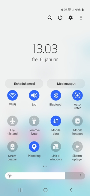 Slå Wi-Fi og Bluetooth fra