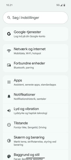 Vælg Netværk og internet
