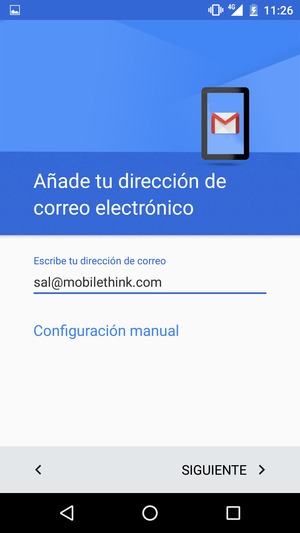 Introduzca su Dirección de correo electrónico y seleccione SIGUIENTE