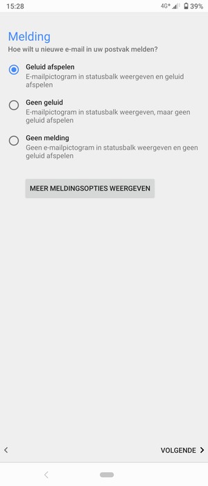 Selecteer uw voorkeursoptie en selecteer VOLGENDE