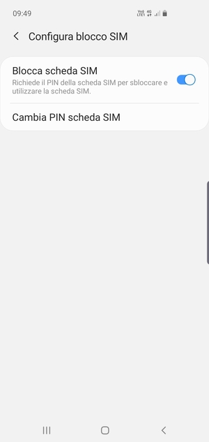 Seleziona Cambia PIN scheda SIM