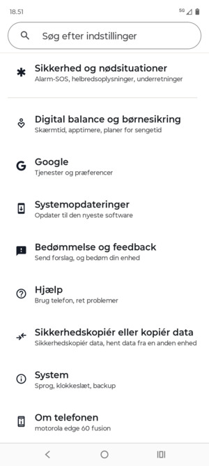 Scroll til og vælg Systemopdateringer