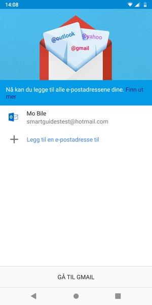 Velg GÅ TIL GMAIL