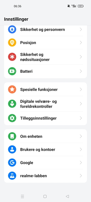 Bla til og velg Om enheten