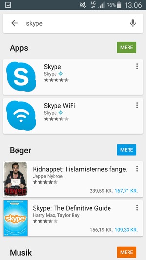Vælg appen