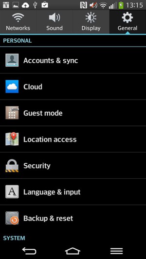 Scroll to and select Location access