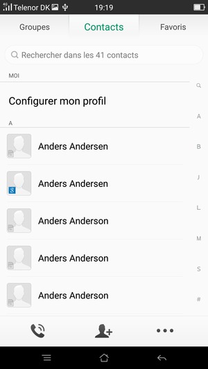 Sélectionnez le bouton du Menu