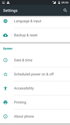 Scroll to and select About phone