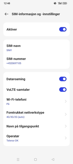 Slå Dataroaming på eller av