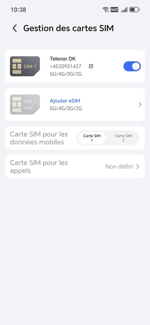 Sélectionnez Ajouter eSIM
