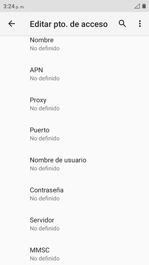 Introduzca la información de Internet