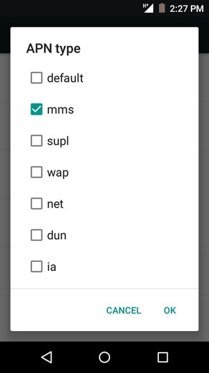 Check the mms checkbox and select OK