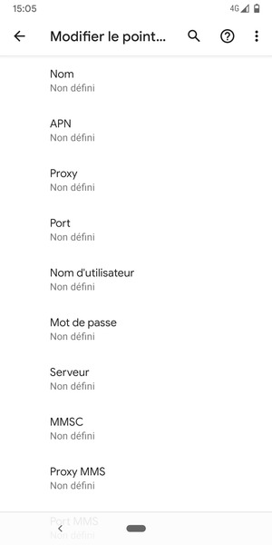 Saisissez les informations MMS