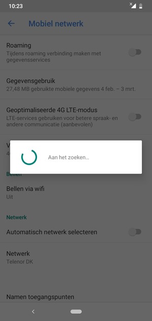 Wacht tot de zoekopdracht beëindigd is