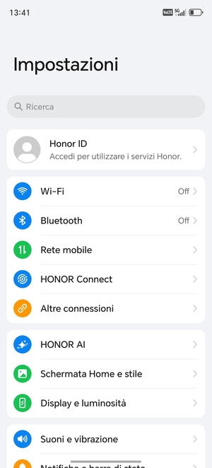 Seleziona Rete mobile