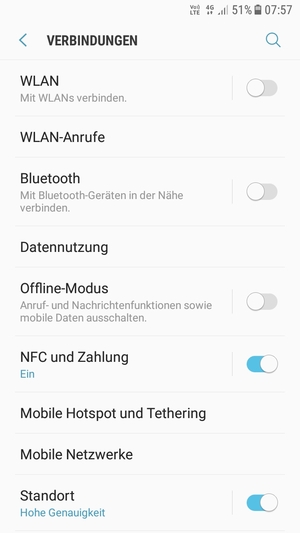 Wählen Sie Mobile Hotspot und Tethering