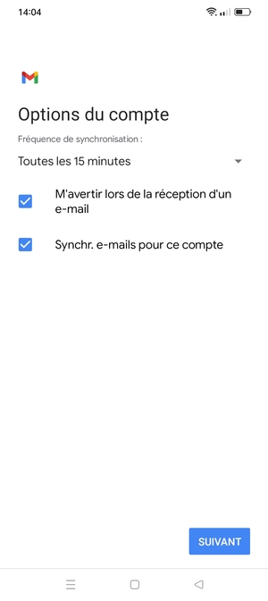 Sélectionnez SUIVANT