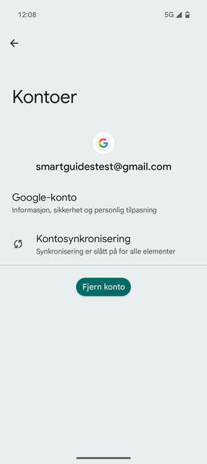 Velg Kontosynkronisering