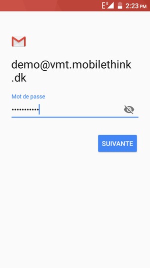Saisissez votre mot de passe et sélectionnez SUIVANTE
