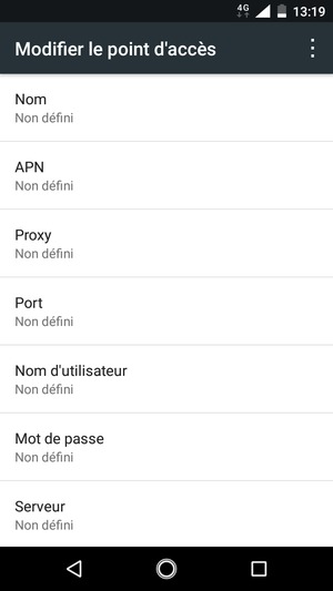Saisissez les informations Internet