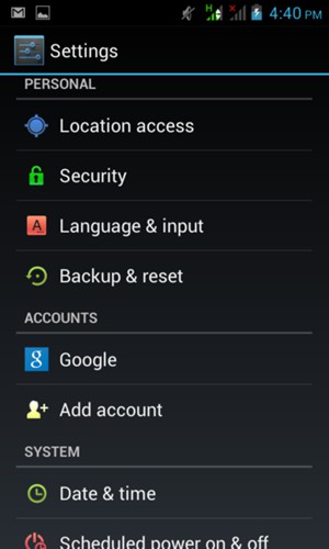 Scroll to and select Google