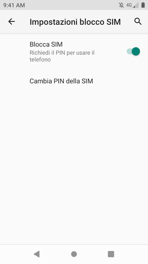 Seleziona Cambia PIN della SIM