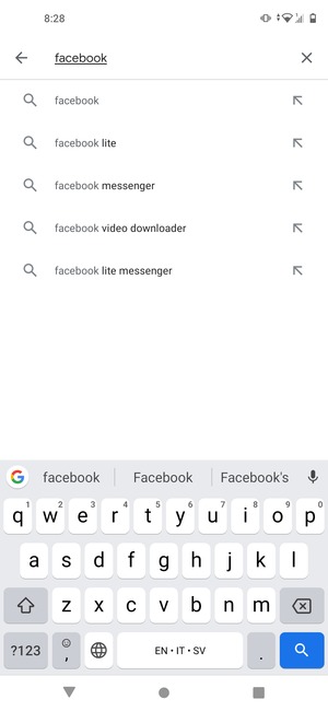 Enter the app name and select Search