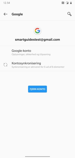 Vælg Kontosynkronisering