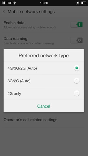 Select your preferred option