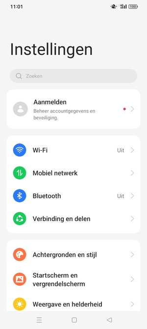 Selecteer Mobiel netwerk