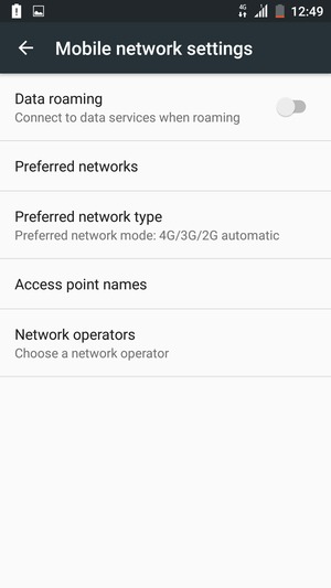 To change network if network problems occur, select Network operators