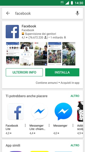 Seleziona l'applicazione
