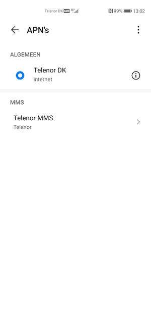Selecteer de Menu-knop