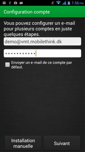 Entrez votre Addresse e-mail et votre Mot de passe. Appuyez sur Suivant