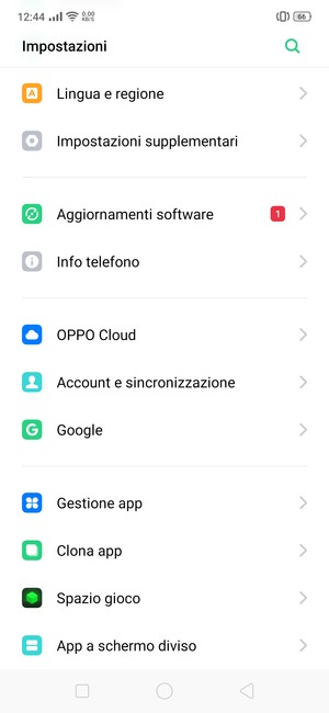 Scorri e seleziona Impostazioni supplementari