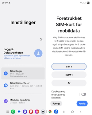 Velg ønsket alternativ og velg Ferdig