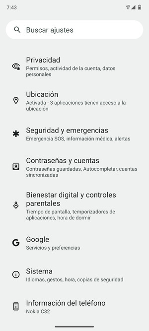 Desplácese y seleccione Sistema