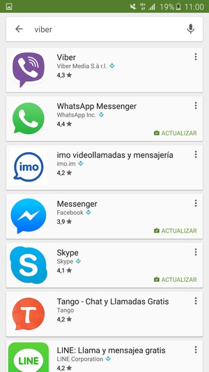 Seleccione la aplicación