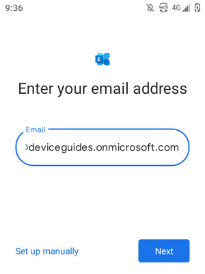 Enter your Email address and  select Set up manually
