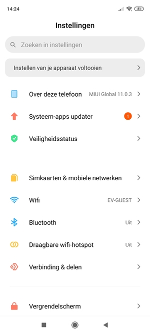 Selecteer Over deze telefoon